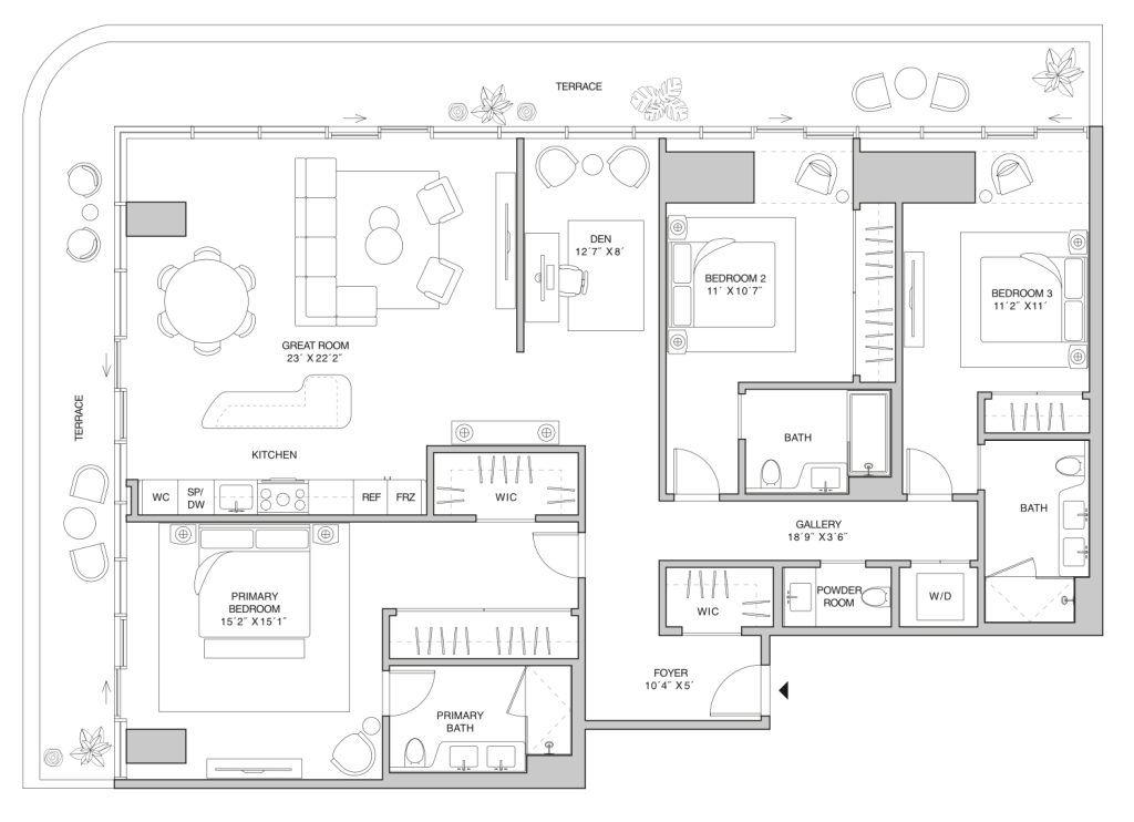 Mercedes-Benz Places Three Bedroom Floor plan